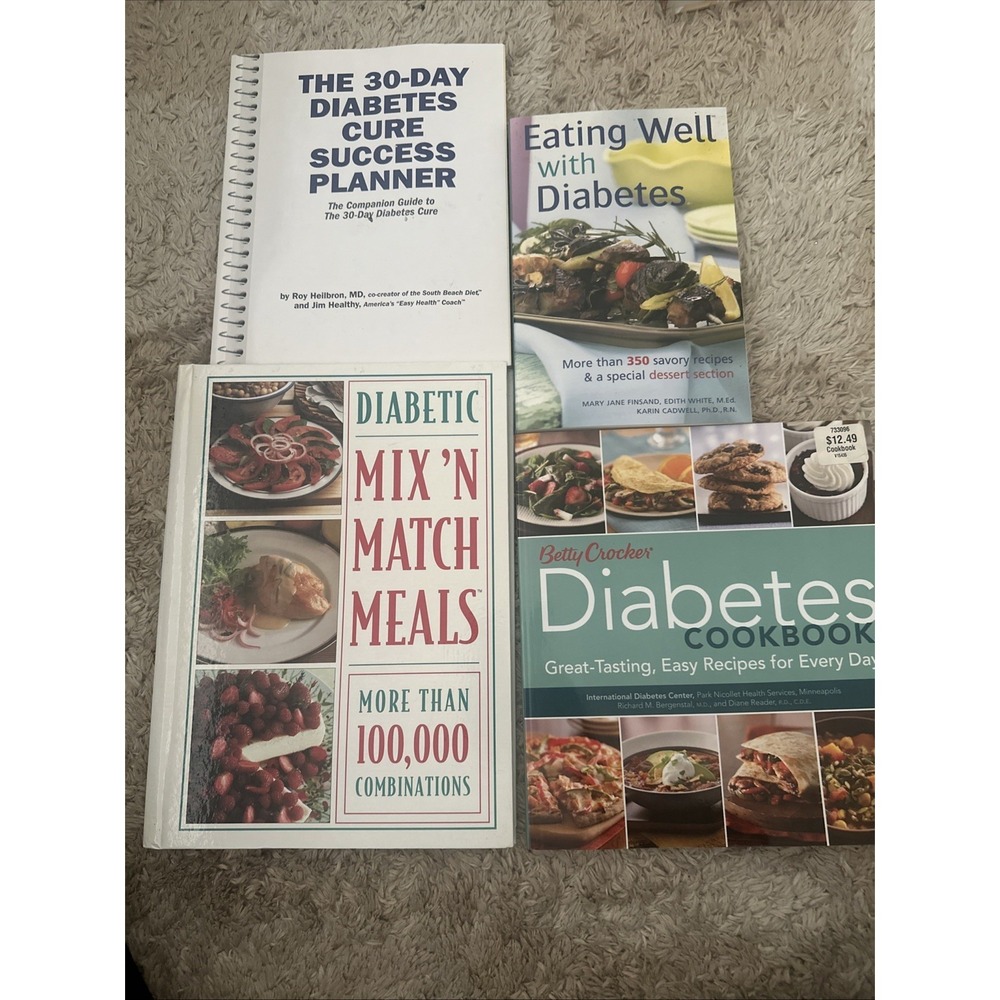 Lot of 4 Diabetes Cookbooks -Betty Crocker Diabetes Cookbook